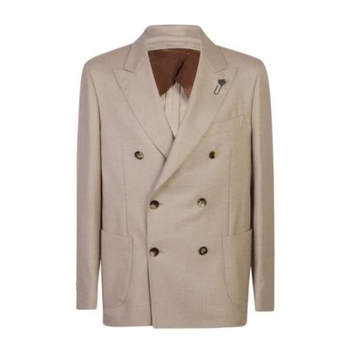 Zwarte Kasjmier Jas voor Mannen Lardini , Beige , Heren