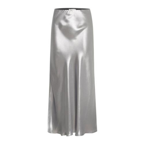 Zilver Metallic Rok Hoge Taille Part Two , Gray , Dames