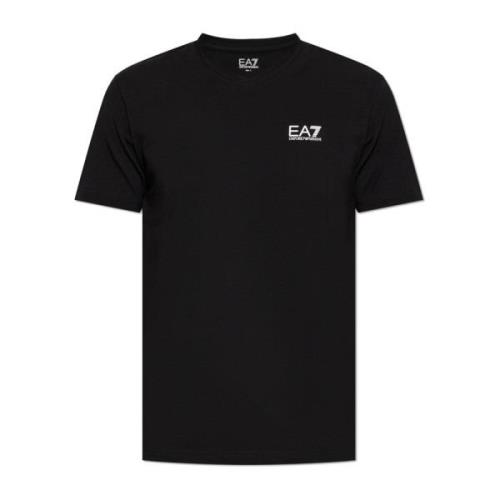 V-hals T-shirt Emporio Armani EA7 , Black , Heren