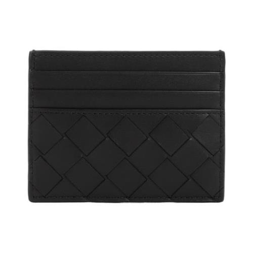 Zwarte Intrecciato Creditcardhouder Bottega Veneta , Black , Heren