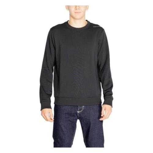 Zwarte Ronde Hals Sweatshirt voor Mannen Calvin Klein , Black , Heren