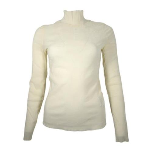 Fluweel Mesh Coltrui Trui Ivoor Hugo Boss , Beige , Dames