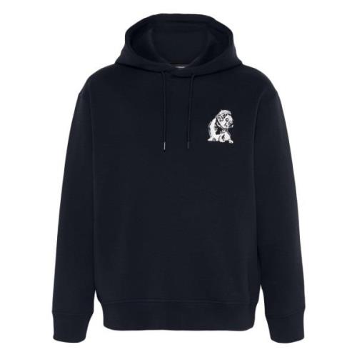 Katoenmix hoodie met elastaan Emporio Armani , Black , Heren