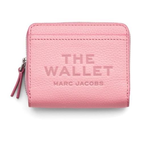 Logo Bedrukte Leren Portemonnee Zwart/Grijs Marc Jacobs , Pink , Dames