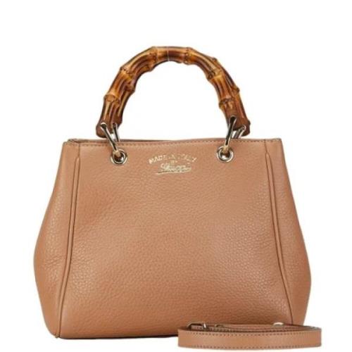 Pre-owned Leather gucci-bags Gucci Vintage , Beige , Dames