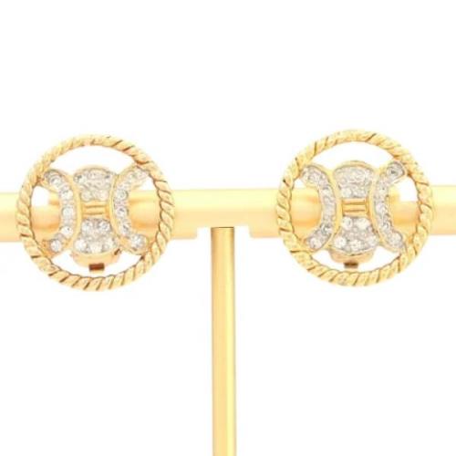 Pre-owned Metal earrings Celine Vintage , Yellow , Dames