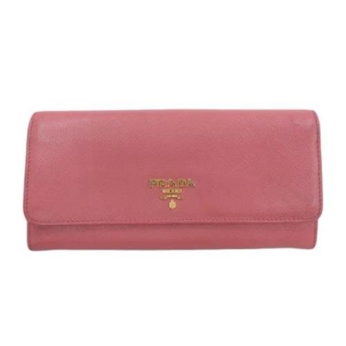 Pre-owned Leather wallets Prada Vintage , Pink , Dames