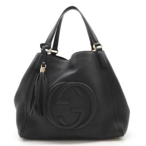 Pre-owned Leather totes Gucci Vintage , Black , Dames