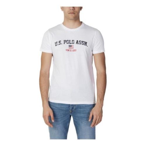 Heren Print T-shirt U.s. Polo Assn. , White , Heren