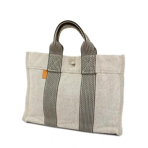 Pre-owned Canvas totes Hermès Vintage , Gray , Dames