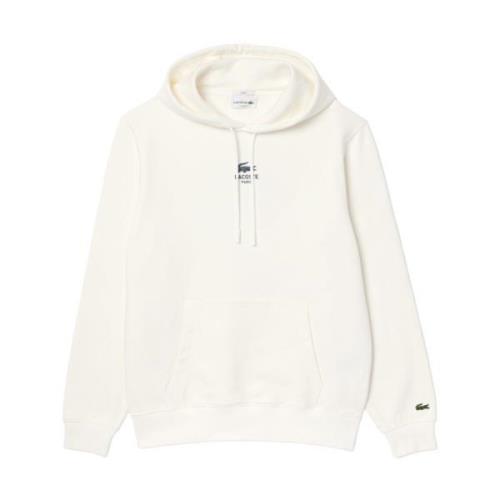 Sportieve Hoodies voor Casual Comfort Lacoste , White , Heren