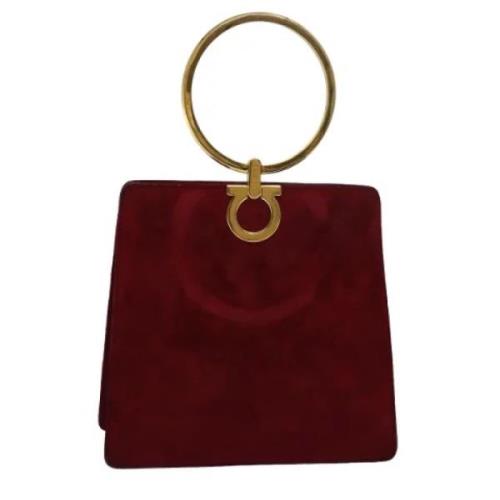 Pre-owned Suede handbags Salvatore Ferragamo Pre-owned , Red , Dames