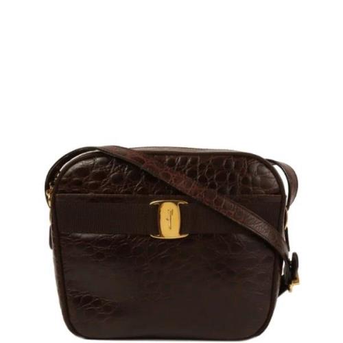 Pre-owned Fabric shoulder-bags Salvatore Ferragamo Pre-owned , Brown ,...