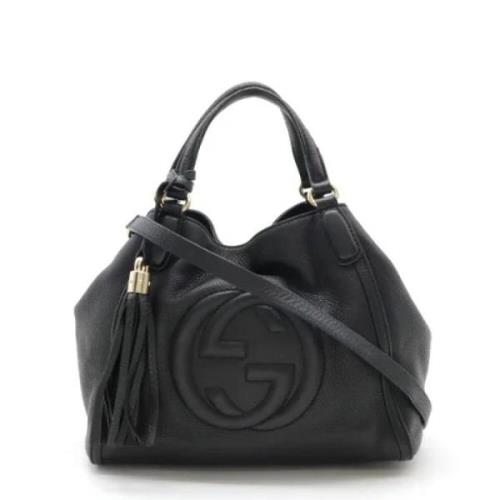 Pre-owned Leather handbags Gucci Vintage , Black , Dames