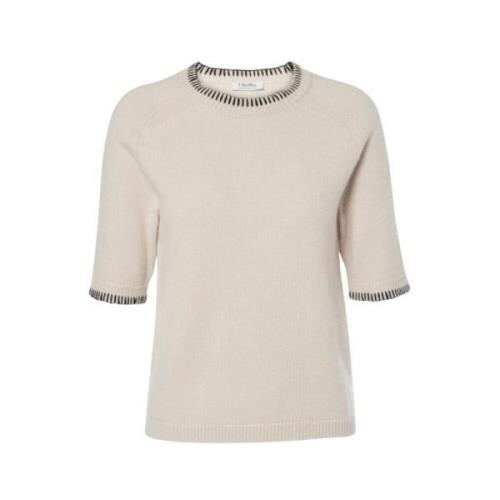 Luxe Wol Cashmere Crew-Neck Jumper Max Mara , White , Dames