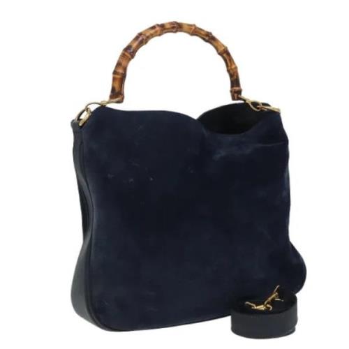 Pre-owned Suede gucci-bags Gucci Vintage , Blue , Dames