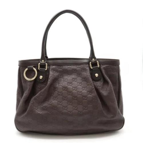 Pre-owned Leather totes Gucci Vintage , Brown , Dames