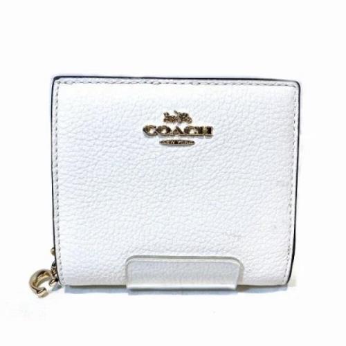 Pre-owned Leather wallets Coach Pre-owned , White , Dames