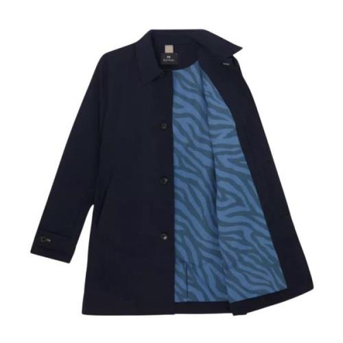 Blauwe Nylonjas met Zebra Voering PS By Paul Smith , Blue , Heren