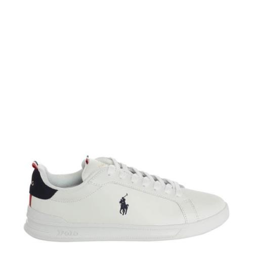 Witte Leren Tennisschoenen Ralph Lauren , White , Heren