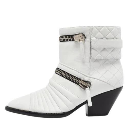 Pre-owned Leather boots Giuseppe Zanotti Pre-owned , White , Dames