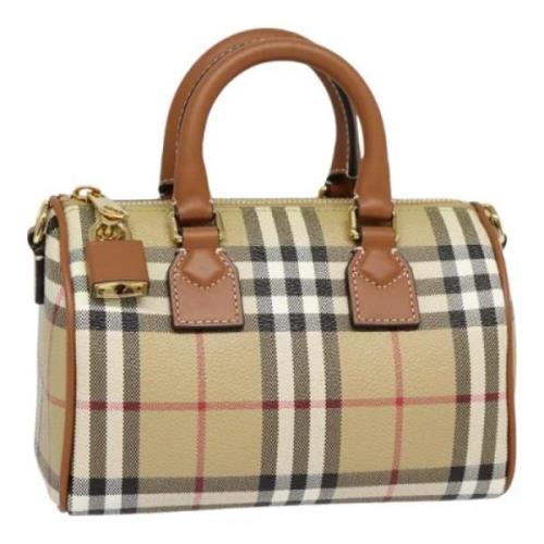 Pre-owned Leather handbags Burberry Vintage , Beige , Dames