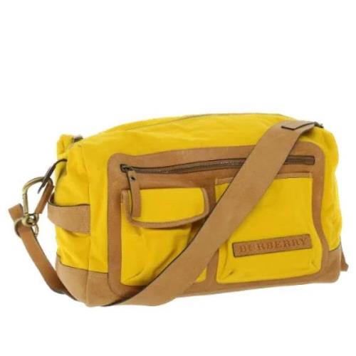 Pre-owned Leather shoulder-bags Burberry Vintage , Yellow , Dames