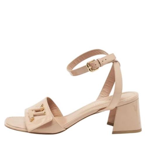 Pre-owned Leather sandals Louis Vuitton Vintage , Pink , Dames