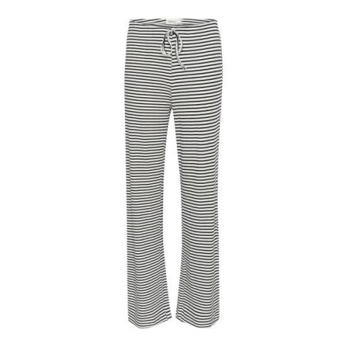 Gestreepte elastische taillebroek Karen by Simonsen , Gray , Dames