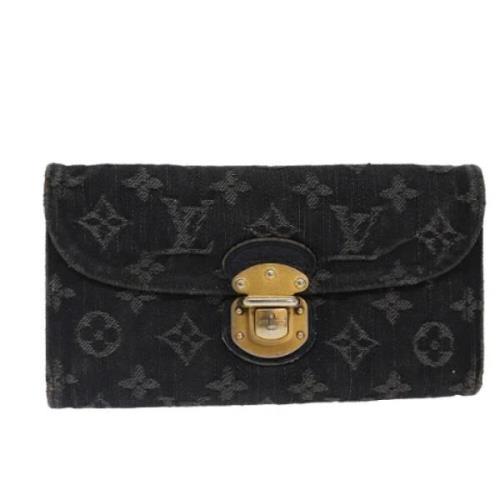 Pre-owned Canvas wallets Louis Vuitton Vintage , Black , Dames