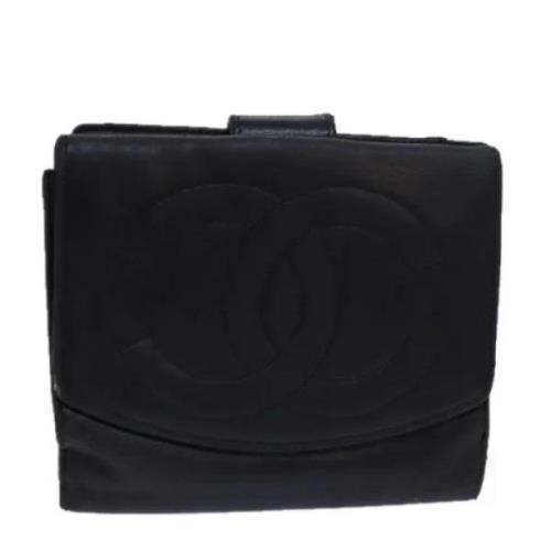 Pre-owned Leather wallets Chanel Vintage , Black , Dames