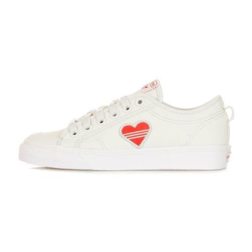 Kristal Witte Lage Sneakers Hart Print Adidas , White , Dames