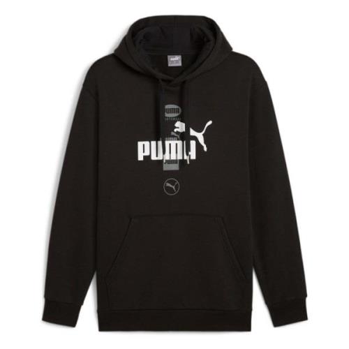 Power Graphic H Hoodie Puma , Black , Heren