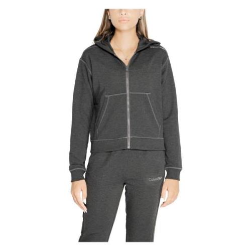 Grijze Hoodie Met Rits Dames Calvin Klein , Gray , Dames