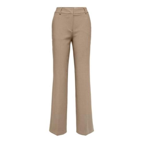 Elegante Wijde Broek - Kamel Melange Selected Femme , Beige , Dames