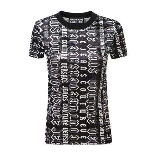 Zwarte T-shirt voor vrouwen Versace Jeans Couture , Multicolor , Dames