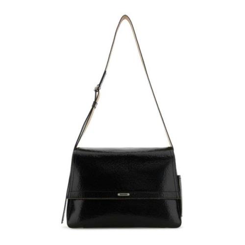 Stijlvolle Zwarte Leren Crossbodytas Alexander McQueen , Black , Heren