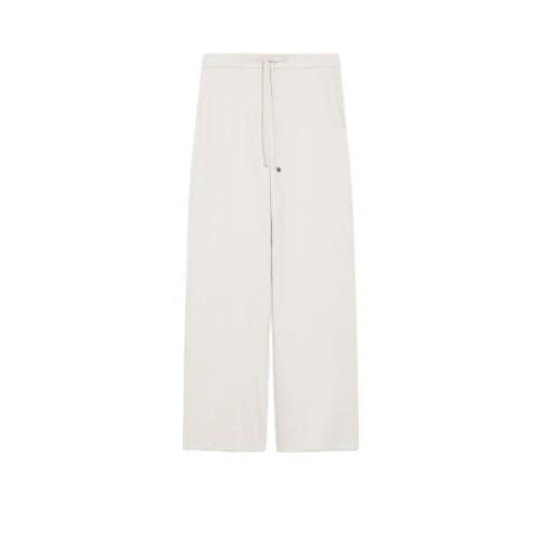 Warme Wol Flanellen Jogger Broek Max Mara , White , Dames