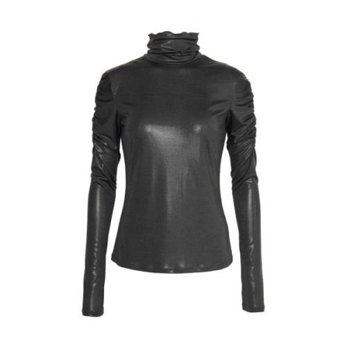 Lange Mouw Top Polyester Elastaan Patrizia Pepe , Black , Dames