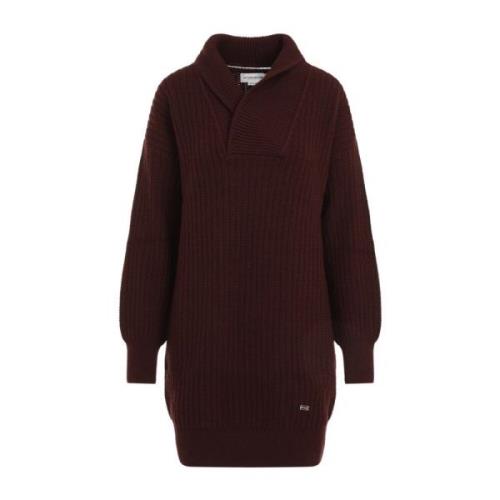 Port Shawl Neck Jumper Jurk Victoria Beckham , Red , Dames