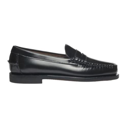 Klassieke Zwarte Platte Mocassins Sebago , Black , Dames