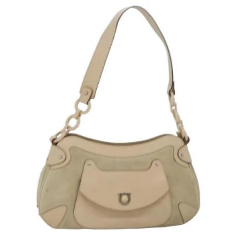 Pre-owned Suede shoulder-bags Salvatore Ferragamo Pre-owned , Beige , ...