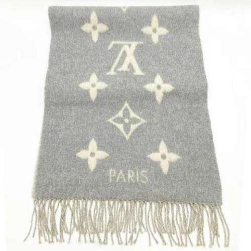 Pre-owned Cashmere scarves Louis Vuitton Vintage , Gray , Dames