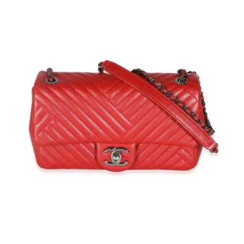 Pre-owned Leather chanel-bags Chanel Vintage , Red , Dames