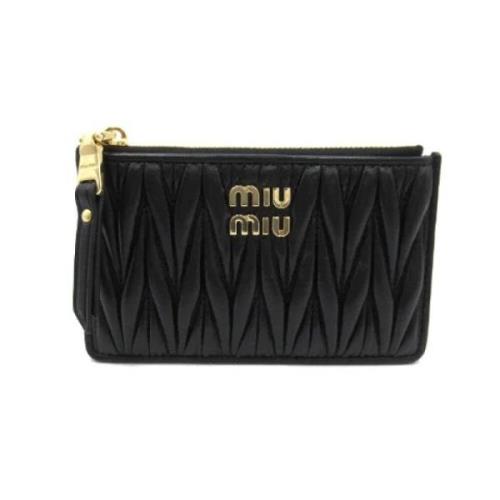 Pre-owned Leather wallets Miu Miu Pre-owned , Black , Dames