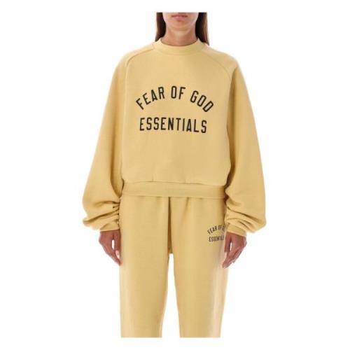 Cropped Fleece Crewneck Sweatshirt Fear Of God , Yellow , Dames