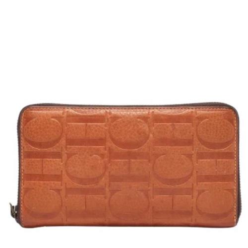 Pre-owned Leather wallets Carolina Herrera Pre-owned , Brown , Dames