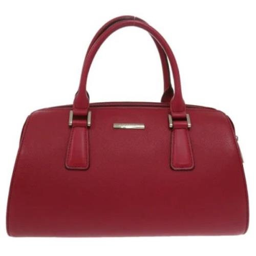 Pre-owned Leather handbags Burberry Vintage , Red , Dames