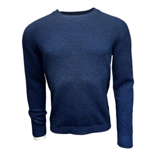 Merino Baby Camel Sweater Navy Blue Roberto Collina , Blue , Heren