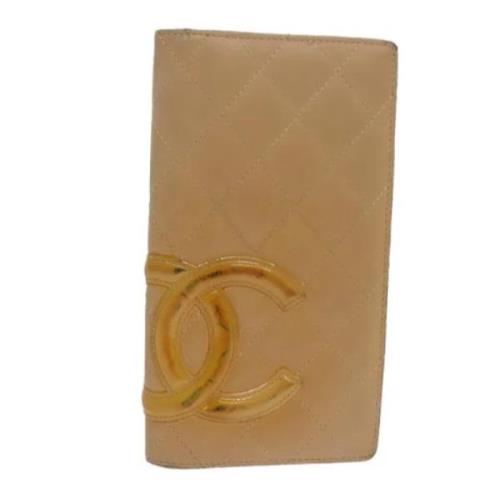 Pre-owned Leather wallets Chanel Vintage , Beige , Dames